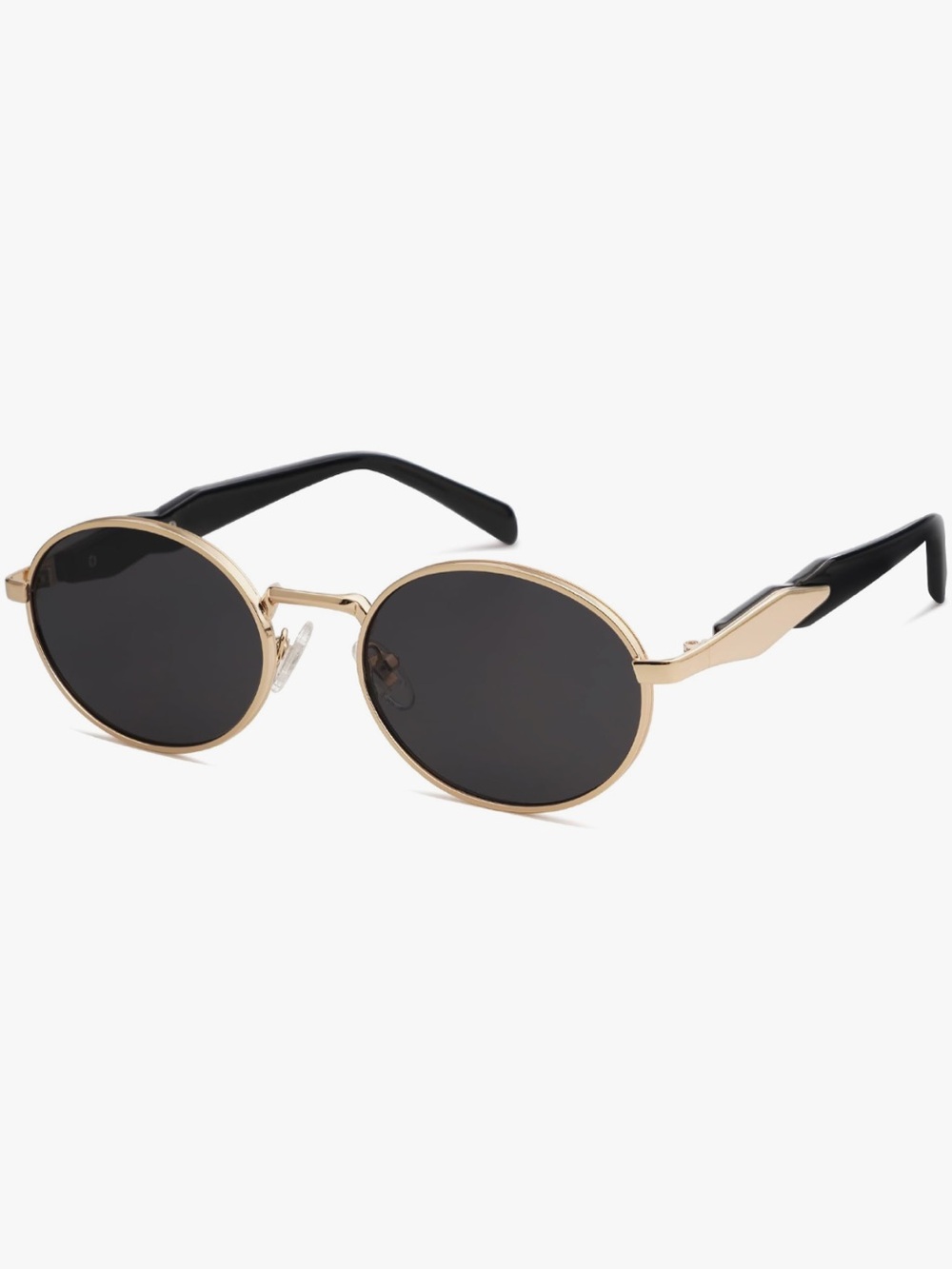 SOJOS Retro Oval Sunglasses for Women - Black & Gold